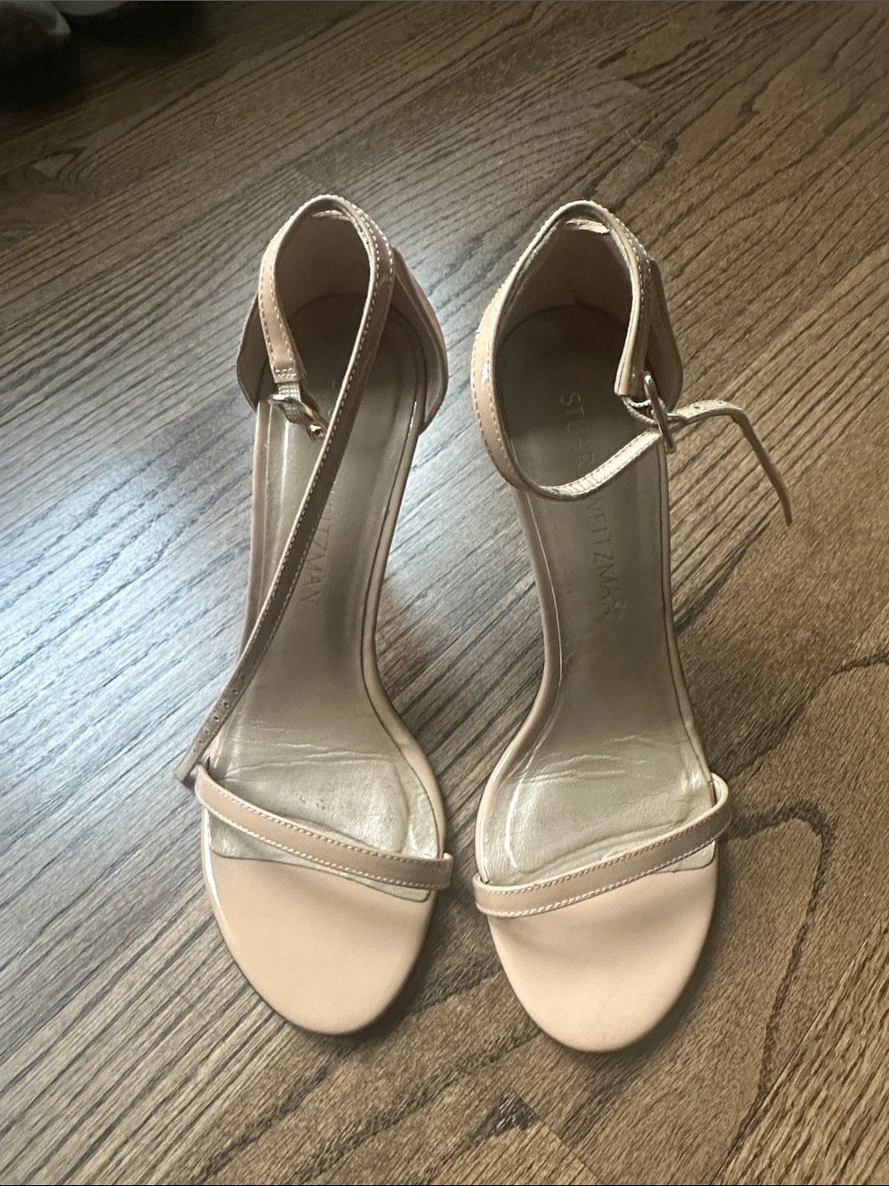 Stuart Weitzman Blush Ankle-Strap Heel Sandals